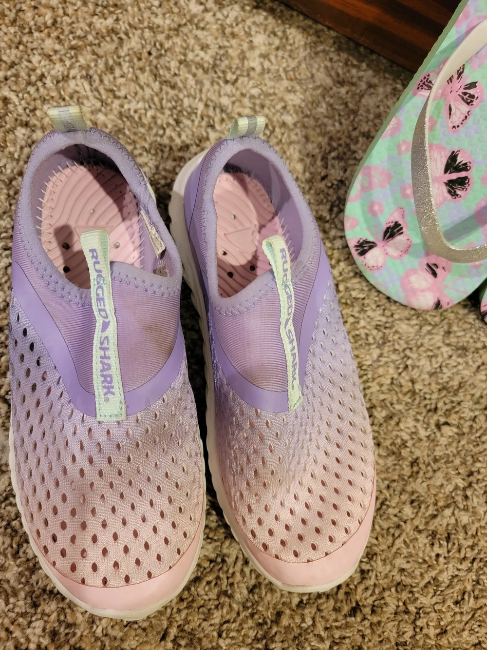 Kids Lavender & Pink Water Shoes – Slip-On Mesh Aquatic Shoe Bundle
